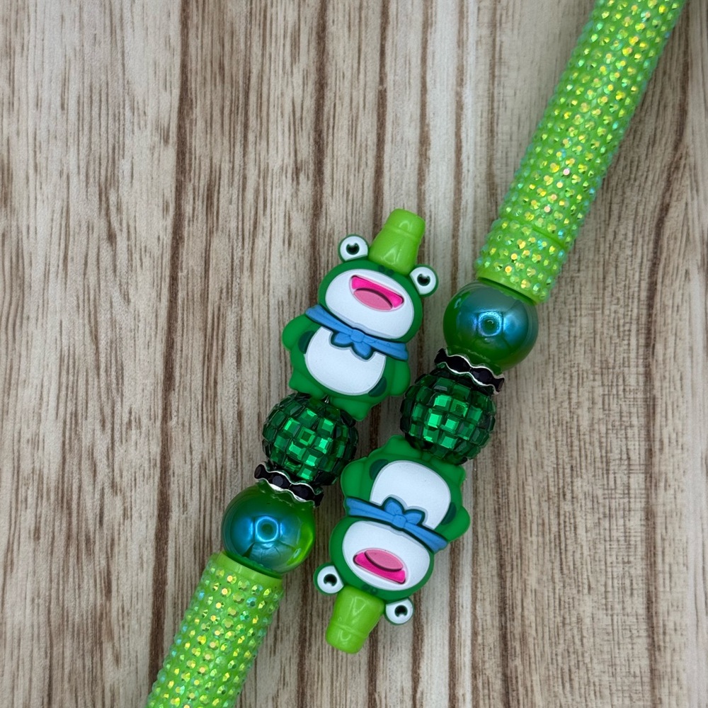 Portland Frog Disco Beaded Rhinestone Pen - Picture 4 of 4